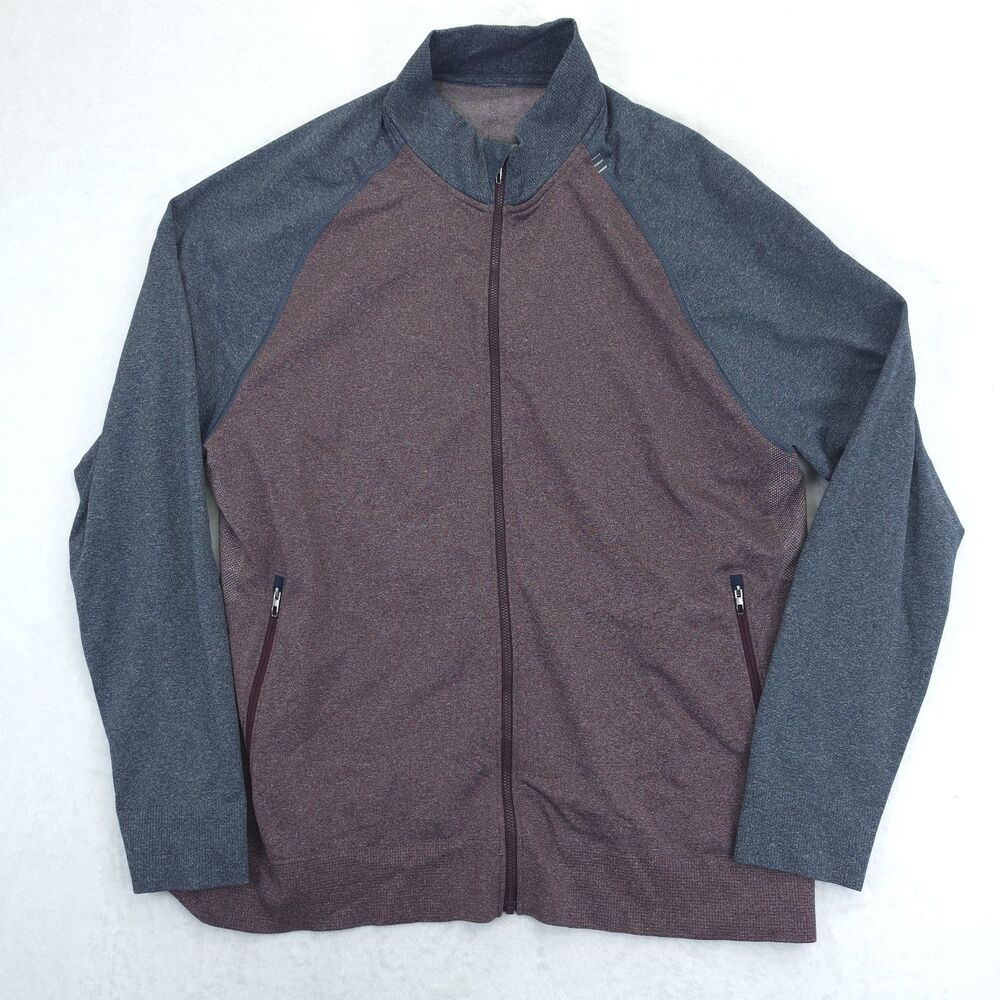Lululemon Mens XXL? Pulse Jacket Red Blue Full Zip Pockets